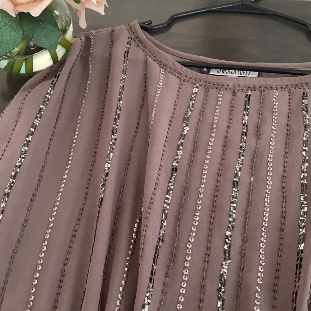 Sequin and beaded blouse by Jennifer Lopez